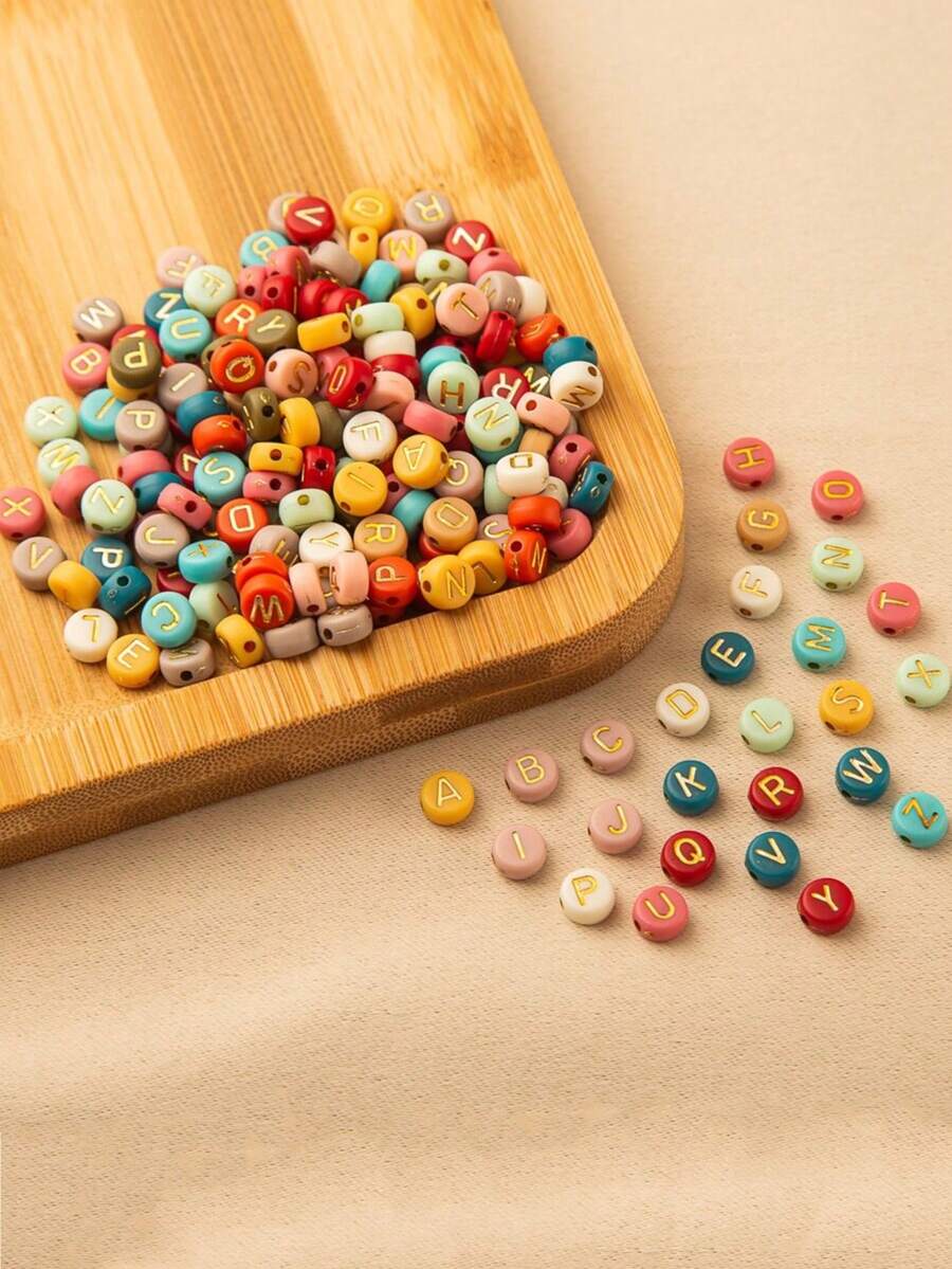 200颗随机混合亚克力珠，适用于手链饰品DIY手工工艺品 - 彩色 - 查看 1