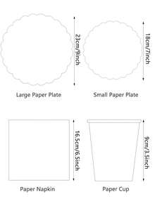 10pcs/20pcs/50pcs/80pcs Hawaiian Style Paper Cups, Napkins, Plates Tableware Set, Tropical Party Supplies, 9-Inch/7-Inch Party Dessert Plates And Party Napkins, Tropical Palm Leaves And Hibiscus Flower Summer Party Tableware Decor Set - Multicolor - View 2