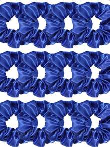 Bộ 1/12 dây buộc tóc bằng lụa satin mềm mại, không gây hư tổn tóc, thích hợp cho kiểu tóc đuôi ngựa cao và trang phục thường ngày. Bộ dây buộc tóc thời trang Klein Blue. - Xanh đậm - Xem 6