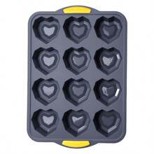 1pc Silicone 12-Cavity Heart Shaped Mold, 3D Heart Cake Mold, Pudding Chocolate Jelly Baking Tool - View 9