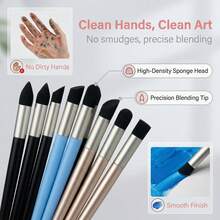 3pcs/Set Oil Pastel Blending Brushes, Painting Smudging Brushes With Soft Head For Heavy Color Transition, Blending Painting Brushes, Art Blending Sponge Brushes - 3 Items - View 6