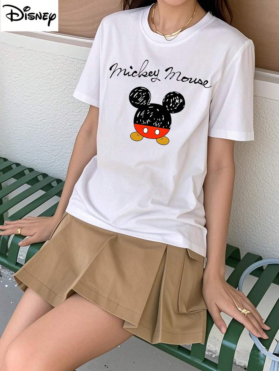Disney Mrs. Potts & Chip Teacup Friends Graphic T-Shirt Disney Officially Printed Women's Short Sleeved T-Shirt, Suitable For Beautiful Casual Shirts In Spring And Summer, The Best Choice For Gift Giving - 白色 - 查看 1
