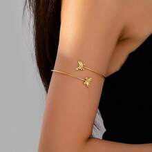 1pc Fashionable Elegant Minimalist Casual Butterfly Design Bracelet, Suitable For Women's Daily Wear - Gold - View 8