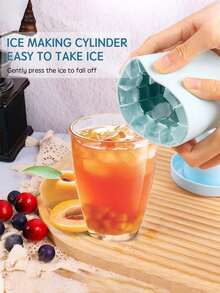 1 pièce Moule à glaçons en silicone - Peut contenir jusqu'à 104 glaçons, accessoire de cuisine idéal pour le réfrigérateur de la maison, peut être utilisé comme boîte de rangement pour le congélateur et aide à organiser l'espace intérieur du réfrigérateur, parfait pour une utilisation à la maison et en magasin - Multicolore - Voir 5