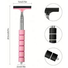 1pc Car Rearview Mirror Retractable Multifunctional Windshield Wiper, Extendable Car Wash Window Cleaning Brush - 1PCS - View 9