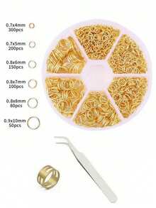 1 Box Multi-Size DIY Jewelry Earring Accessories - 4/5/6/7/8/10mm Single Loop Rings, Jewelry Making Tools Pliers, Jump Rings, Iron Rings, Decorative Rings, Open Rings, Earring Chains, Material Box Set, For Jewelry Making, Jump Rings - 6 Types Of Jump Ring Set - View 34