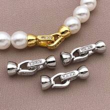 2个6x20毫米现代优雅镀铜18K金及厚银色和铂金首饰扣，镶嵌微型锆石，适用于DIY项链和手链——完美的情人节礼物 - 彩色 - 查看 5