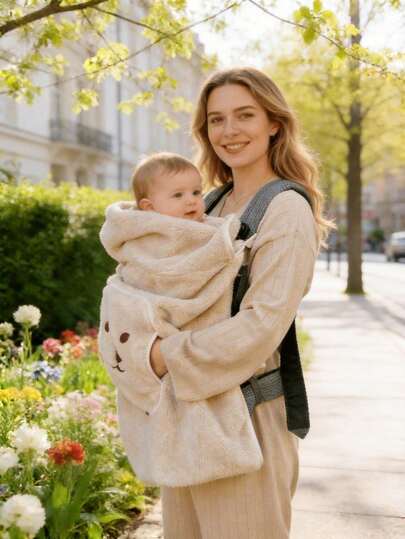1pc Baby Carrier Wind Proof Cover, Cartoon Infant Windproof Cloak, Spring Outdoor Stroller Wind Proof Cover, Multifunctional Baby Windproof Cloak, Essential For Outdoor Travel