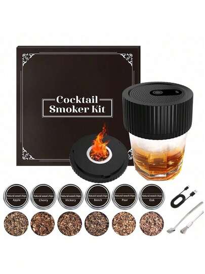 Ahumador eléctrico, combinación para barman, ahumado, cocina, whisky, juego de ahumado eléctrico