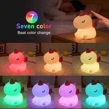 Children's Unicorn Night Light, Silicone Baby Care Nightlight, Dimmable LED Unicorn Lamp, USB Rechargeable Bedside Lamp, Unicorn Night Light, Suitable Gift For Girls, Infants And Girl, Bedroom & Kids Room Decor - White - View 7