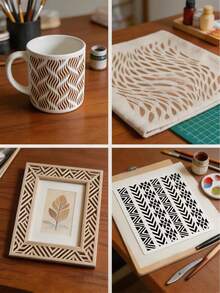 25pcs Asymmetrical Geometric Painting Hollow Template - Irregular Shapes - View 5