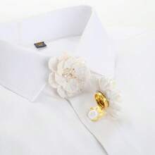 1 peça de decoração para botão de camisa, abotoaduras fofas em acrílico com efeito degradê em formato de flor, acessório de moda para roupas, prendedor de gola de camisa, decoração de botão sem costura, decoração para vestido de praia feminino - Flores - Ver 8