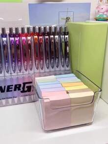 1pc Transparent Drawer-Style Storage Box, Cute Girl Style, Memo Organizer Box, Diary/Stationery/Sticker Storage Box, Suitable For Desk Organization - Small Compartments - Stackable And Mixable - Categorized Storage Box, Essential For Back To School Season Office Desk Accessories Desk Accessories Office Supplies Office Decor - Multicolor - View 4