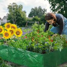 6-Pocket Vertical Planting Bags, Elevated Garden Bed, Durable PE Vegetable Grow Bags Suitable For Potatoes/Tomatoes/Flowers, Garden Planting Containers - Green - View 4