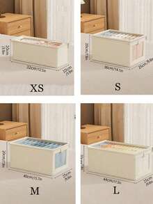 1/2 pièces Boîtes de rangement pliables en tissu avec fenêtre, bacs de rangement pour armoire pour vêtements, jeans, jouets et divers pour le salon, grands contenants de rangement en tissu pour la maison - Blanc - Voir 10