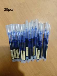 20pcs Nonsense Straight Tube Water-Based Pens, Quick-Drying Signature Ink Pens, 0.5mm Black/Blue/Red Ink, School/Office Ballpoint Pens, Stationery, Back To School Student Ballpoint Pens - Multicolor - View 21