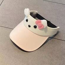 Sombrero de protección solar para mujer, estilo japonés dulce y lindo, gorra de visera con lazo para montar al aire libre que no se voltea, sombrero de visera - Multicolor - Ver 10