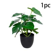 1pc Artificial Turtle Back Bamboo Plant Potted - Minimalist Home Decor | Approx. 11.8 Inches Tall Including Black Planter | Perfectly Fits Living Room Shelves, Study Display Cabinets, Office Desks, Entryway Cabinets And Other Scenes To Infuse A Fresh, Healing Natural Ambiance - Green - View 8