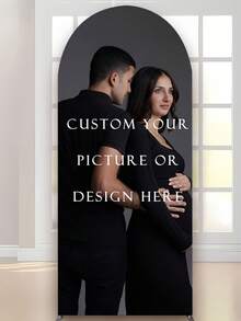 Customized Elastic Arch-Shaped Backdrop Cover - Suitable For Curved Backdrop Stands, Applicable For Birthday Parties, Theme Parties, Weddings, Multiple Sizes Available, Breathable And Washable, Personalized Options Include Fun & Cute, Heart-Shaped, Elegant & Minimalist Designs, Unique Personalized Gift Idea - Multicolor - View 9