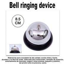 1 unidad de timbre de mesa de acero inoxidable, resistente al calor y a la corrosión, con botón pulsador fácil de agarrar, ideal para mostradores de restaurantes y recepciones, una opción perfecta como timbre de respuesta rápida, aviso o para entrenamientos. - 10778 - Ver 5