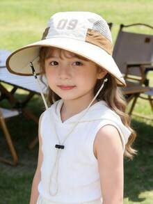 儿童防晒帽，夏季男童披肩帽，女童大帽檐透气网眼帽，适合户外活动，适合3-7岁儿童。 - 09遮陽帽 - 查看 8