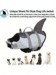 Shark Mermaid Pet Life Jacket, Dog Swimming Clothes, Dog Summer Swimwear - Multicolor - View 8