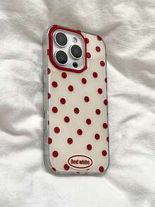 时尚手机壳，简约可爱黑白波点图案，适用于 11 至 17 系列、17Pro Max、17Pro、17、16Pro Max、16Pro、16 Plus、15Pro Max、15Pro、15、14Pro Max、14Pro、14、13Pro Max、13Pro、13、12Pro Max、12Pro、12、11 等智能手机。 - 紅色 - 查看 4