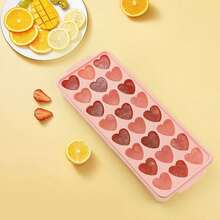 24-Cavity Silicone Ice Cube Tray, Heart Shaped, Easy Release, Stackable, Suitable For Freezing Cocktails And Whiskey, Kitchen Ice Cube Mold With Lid - Multicolor - View 3
