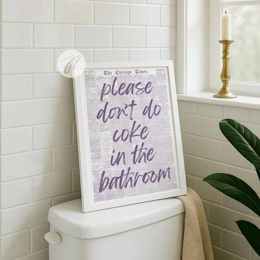1pc 'Do Not Drink In The Bathroom' - Fun Bathroom Wall Sticker
