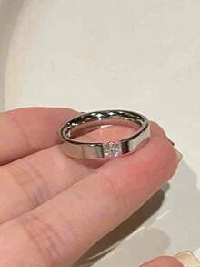 1 chiếc nhẫn hình ngôi sao bằng thép không gỉ mạ vàng 18K đính đá Cubic Zirconia, thích hợp cho nữ đeo hàng ngày, làm quà tặng. - nhẫn - Xem 18