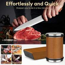 Bộ mài dao từ tính 5 cấp độ đế gỗ - Độ nhám mịn, vận hành bằng tay, thích hợp cho nhà bếp và bàn ăn. - Nhiều màu - Xem 10