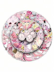 pokemon 50pcs Pink Kawaii Cute Vinyl Waterproof Stickers For Kids, Laptop, Water Bottle, Phone, Bullet Journal, Scrapbooking DIY Crafts - Multicolor - View 6