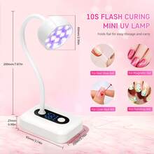 UV LED美甲灯迷你美甲烘干机无线美甲支架灯美甲360°可折叠美甲烘干灯紫外线美甲灯 - 白色 - 查看 7