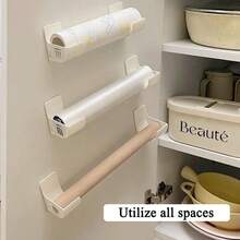 4pcs Non Perforated Garbage Bag Storage Rack, Adjustable Gap Kitchen Storage Rack, Suitable For Garbage Bags, Cling Film, Umbrellas, Cling Film Shelf, Kitchen Shelf, Sink Storage Rack, Closet Kitchen Organizer, Kitchen Storage And Organization - View 9