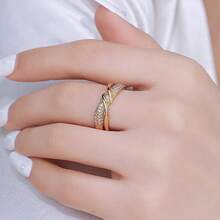 1pc (High Quality) Elegant Double-Layer Twisted Ring, Minimalist Chic Line Design Open Ring, Suitable For Women's Daily And Party Wear - Silver - View 7