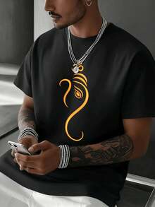 T-shirt graphique << Good Times After Dark » en coton doux, coupe décontractée et respirante, style hip-hop urbain. - Noir - Voir 1