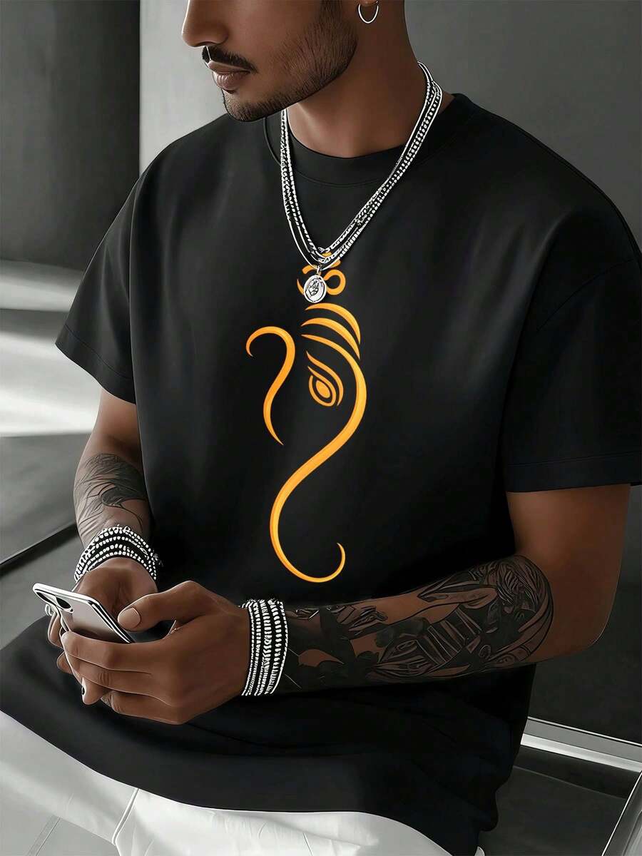 T-shirt graphique << Good Times After Dark » en coton doux, coupe décontractée et respirante, style hip-hop urbain. - Noir - Voir 1