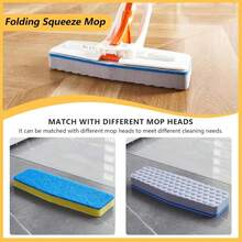 Magic Sponge Eraser Mop, 56" Adjustable Mop Handle With Flexible 10" Flat Head With Microfiber Pad And Magic Sponge Eraser Pads - MàuC - Xem 7