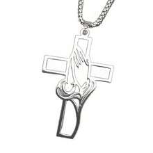 1pc Stainless Steel Pendant Cross Necklace Is A Religious Prayer Jewelry Talisman For Men Believers As A Gift. - 銀 - 查看 7
