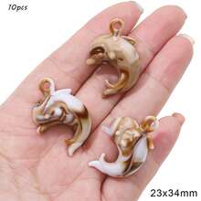 10pcs Cute Dolphin Butterfly Dragonfly Acrylic Pendant DIY Handmade Earrings Bracelet Hanging Accessories - Multicolor - View 25