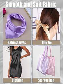 1pc Silky Satin Fabric, Suitable For Wedding, Dress Lining, DIY Clothing Fabric - Yellow - View 7