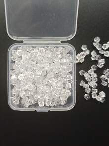 1 Box Of Approx. 365pcs Transparent Silicone Ear Plugs, Soft Silicone Earring Backs, Clover-Shaped Earring Fixers 5mm, Suitable For Fixing Earrings & Earring Posts, Low Allergy Silicone Earring Backs Replacement - Plum Blossom Shape - View 8