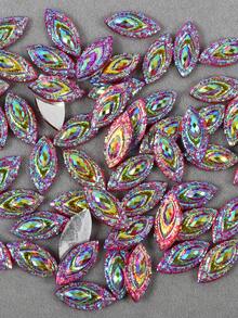 100 piezas/paquete, 7*15mm Piedras de Rhinestone de resina con forma de ojo de caballo, Rhinestones planos de colores AB, Rhinestones de resina de colores, Rhinestones AB para ropa, bolsos, zapatos DIY - 7*15 mm 100 piezas - Ver 17