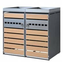 Lockable Storage Box For Bins, Two Doors, Planting Space, With Ventilation - View 4