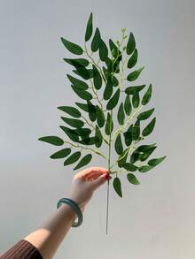 1/32/2/3/7/15pcs Luxury Artificial Italian Fake Leaf Branches, Outdoor Faux Green Leaves Bouquet, Suitable For Wedding And Event Decor, DIY Vase Bouquet, Bridal Wedding Arch, Table And Home Center Decor, Outdoor Events And New Year Home Decoration, Christmas Decor Party Packs - Green - View 5