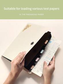 1 pieza/2 piezas Carpeta de documentos A4 con 8 ranuras, organizador de archivos de gran capacidad, carpeta de archivos portátil minimalista y multinivel - multicolor - Ver 5