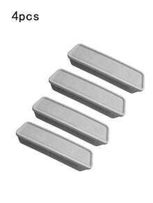 Bộ 4 hộp đựng thực phẩm hình chữ nhật, hộp nhựa tái sử dụng dùng trong tủ lạnh, thích hợp để đựng hành lá, rau mùi tây, ngò, tỏi, mì, trứng, v.v., có nắp đậy, có thể rửa bằng tay, vật dụng thiết yếu trong nhà bếp, sản phẩm tuyệt vời cho mùa tựu trường. - Nhiều màu - Xem 9