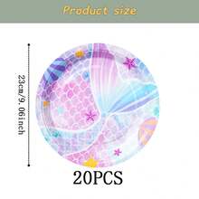 Bộ đồ dùng ăn uống dùng một lần hình đuôi nàng tiên cá, đĩa tiệc 7/9 inch, đĩa giấy dùng một lần, khăn ăn, cốc, thích hợp cho các dịp lễ, đám cưới, lễ đính hôn, sinh nhật, tiệc tùng, lễ kỷ niệm. - Nhiều màu - Xem 12