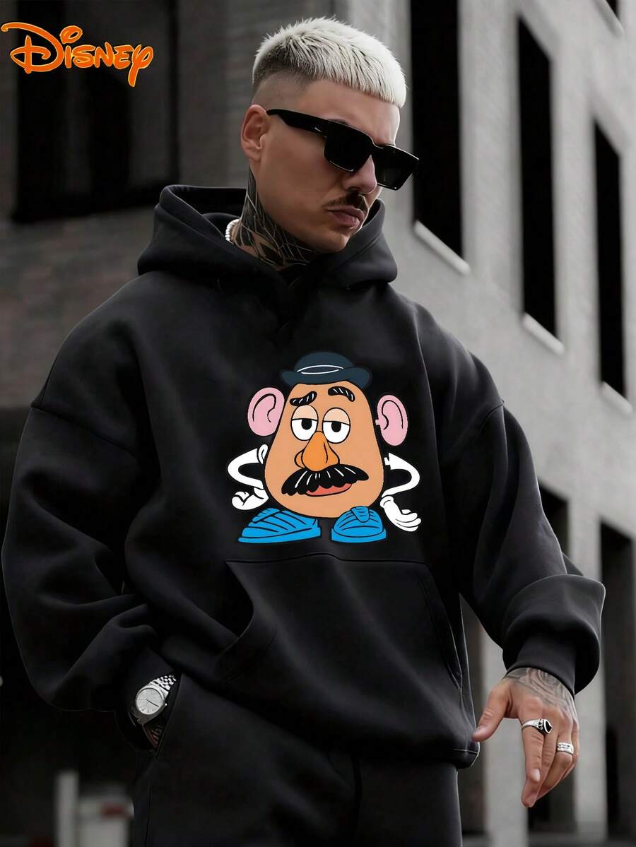 Men's Disney Hoodie, Classic Mr. Potato Head Print, Nostalgic & Playful Design, Casual And Comfortable, Perfect For Toy Story Fans & Daily Wear - Black - View 1