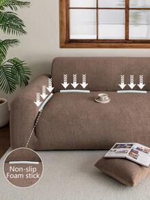 1 tấm bọc ghế sofa màu trơn cổ điển, độ co giãn cao, chống bụi bẩn, có thể giặt máy/giặt tay, bảo vệ đồ nội thất, phù hợp cho mọi mùa, vừa với ghế sofa 3/4 chỗ ngồi (có nhiều kích cỡ khác nhau) - màu nâu - Xem 9